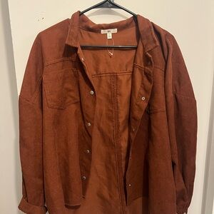 BP Rust Corduroy Button-Front Jacket